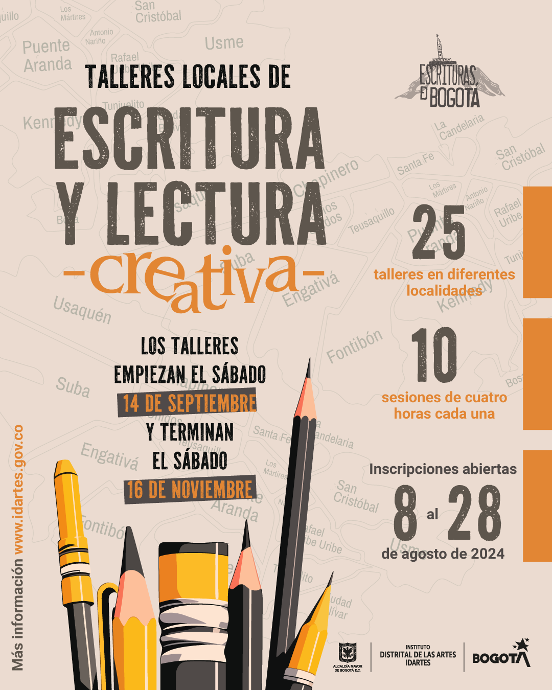 Diseño de invitación a los talleres locales de escritura y lectura creativa