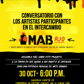 Diseño promocional para conversatorio con artistas urbanos en la Galería Santa Fe. 