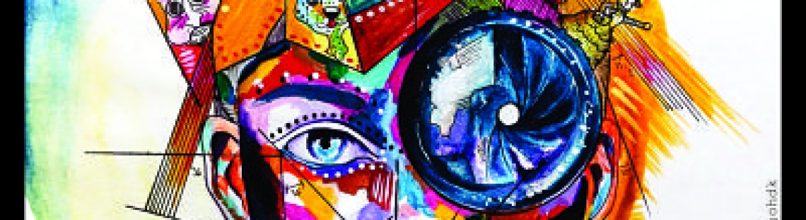 Imagen de cara con diseño de varios colores