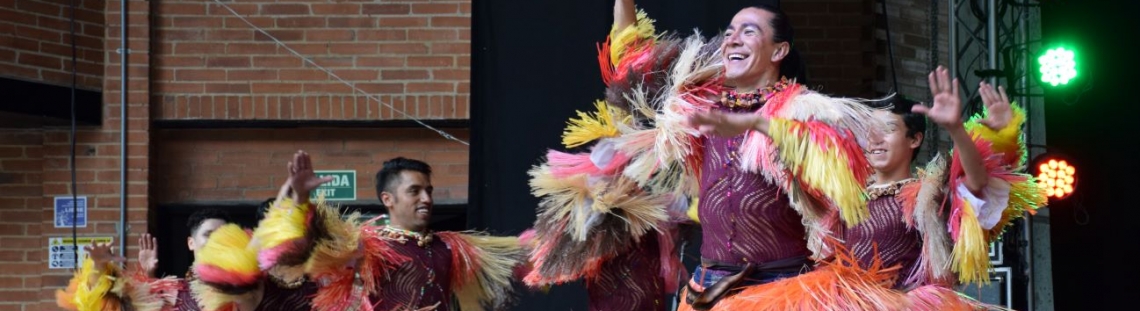 Bailarines de danza folclor en La Media Torta