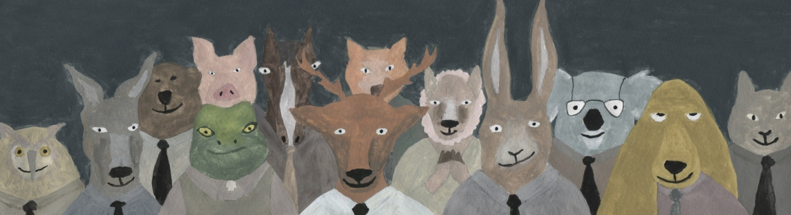 Dibujo de animales lobos, zorros, conejos, etc. 