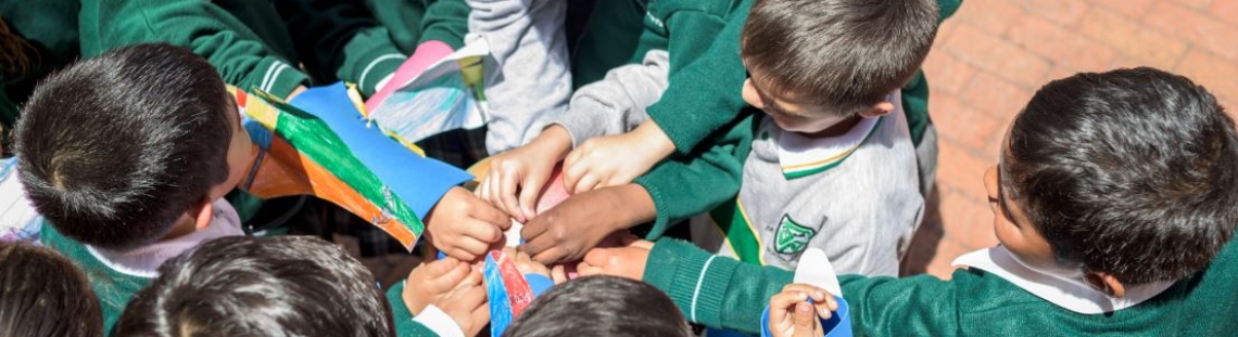 Niños y profesor en actividad 