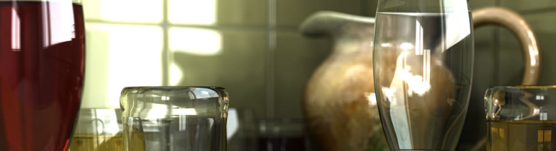 Elementos de vidrio, copas y vasos