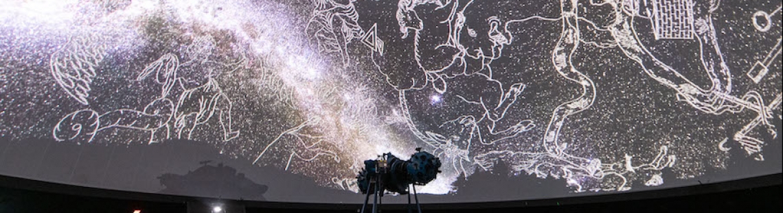 Constelaciones en el domo del Planetario de Bogotá. 