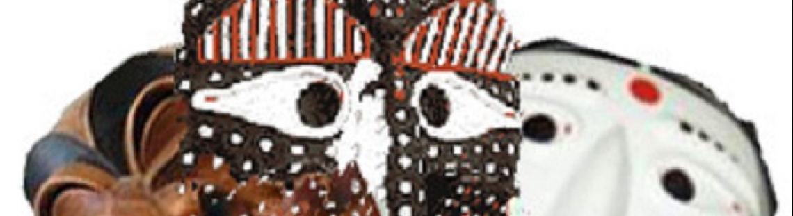 Máscaras de colores, café, blanca y negra con rojo