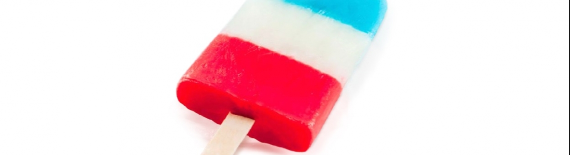 Paleta de agua blanca azul y roja