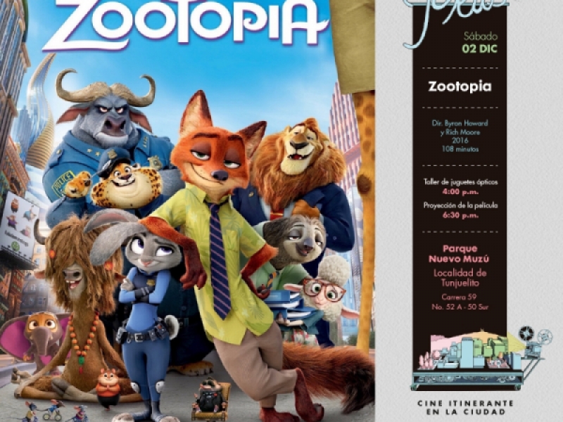 Zootopia se proyecta en Pelis por Bogotá