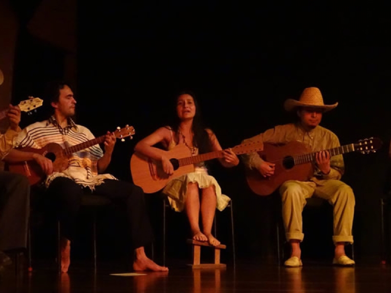 Los alegres musicos parrandistas con sus instrumentos