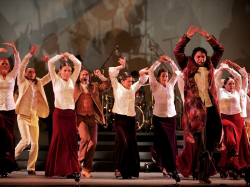 Bailarines de flamenco en escena