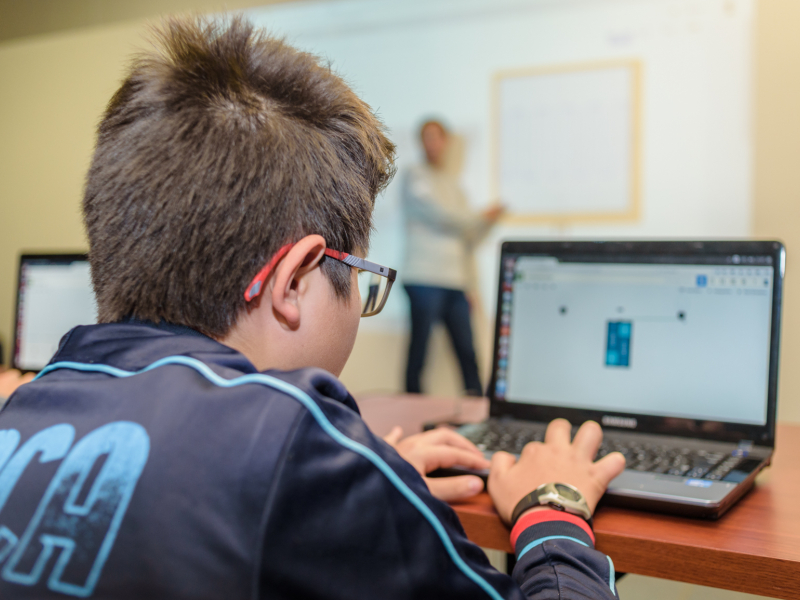 Niño frente a la pantalla del computador