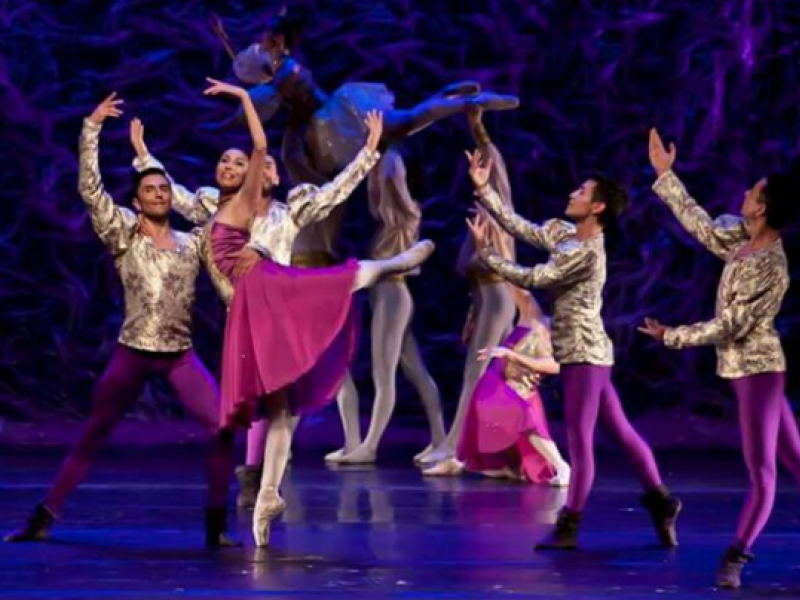 Bailarines de ballet en el escenario