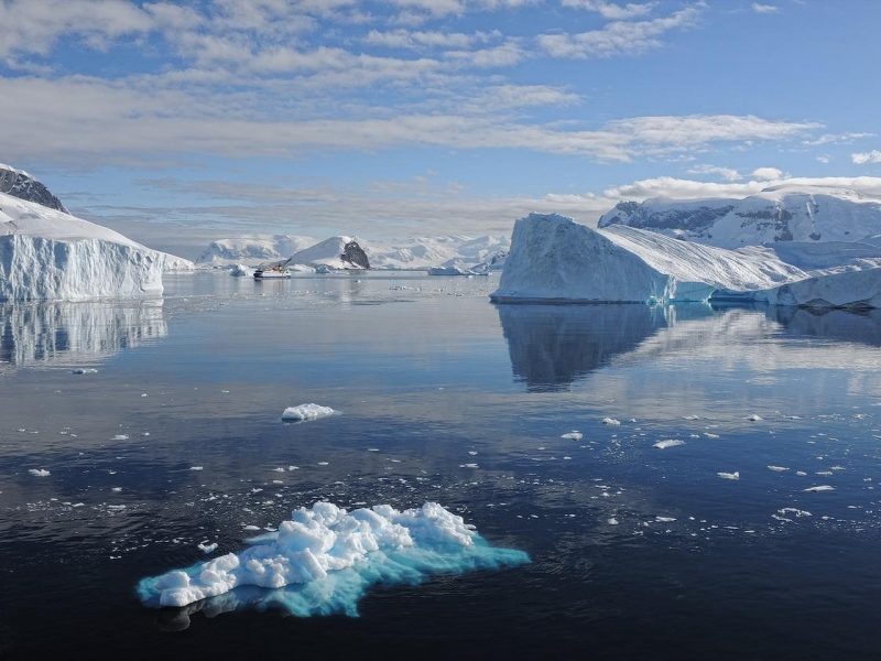 Glaciares sobre agua. 