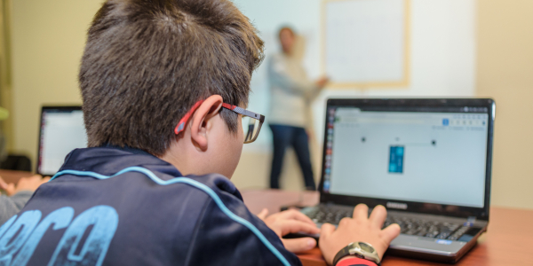 Niño frente a la pantalla del computador