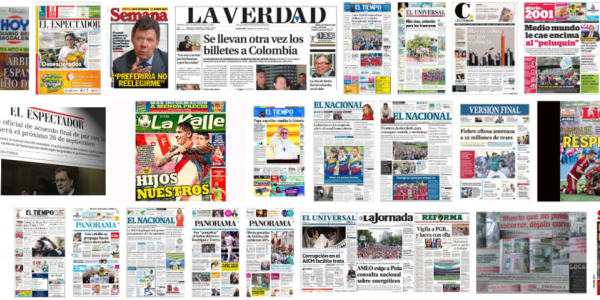 Imagen de distintos titulares de prensa escrita