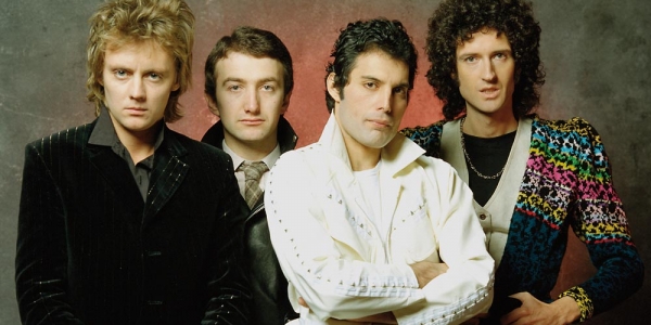 Imagen de los integrantes de la agrupación musical Queen. 