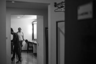 Actores en camerino