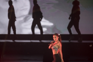 Greeicy y Mike Bahía en el Teatro Jorge Eliécer Gaitán