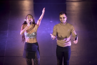 Greeicy y Mike Bahía en el Teatro Jorge Eliécer Gaitán