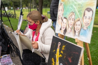 Artistas en el espacio publico.