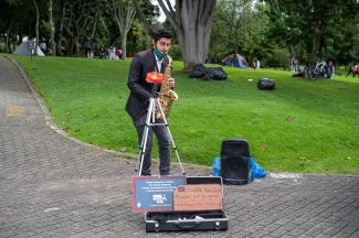 Artistas en el espacio publico.