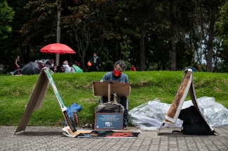 Artistas en el espacio publico.