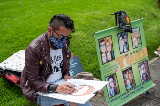 Artistas en el espacio publico.