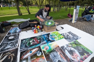 Artistas en el espacio publico.