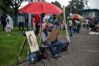 Artistas en el espacio publico.