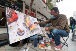 Artistas en el espacio publico.
