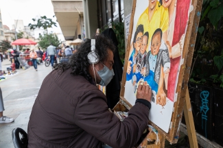 Artistas en el espacio publico.