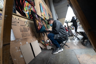 Artistas en el espacio publico.