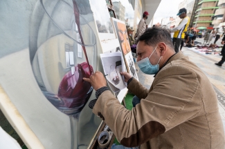 Artistas en el espacio publico.