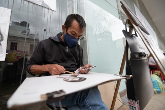 Artistas en el espacio publico.