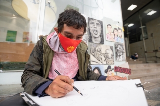 Artistas en el espacio publico.