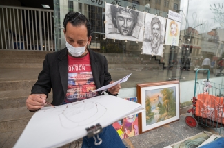 Artistas en el espacio publico.