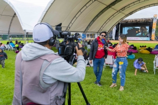 Medios de comunicación en Cinemateca al parque Puente Aranda.